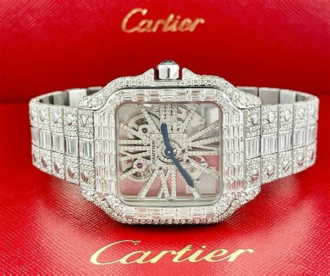 cartier skeleton watch replica|cartier skeleton watch iced out.